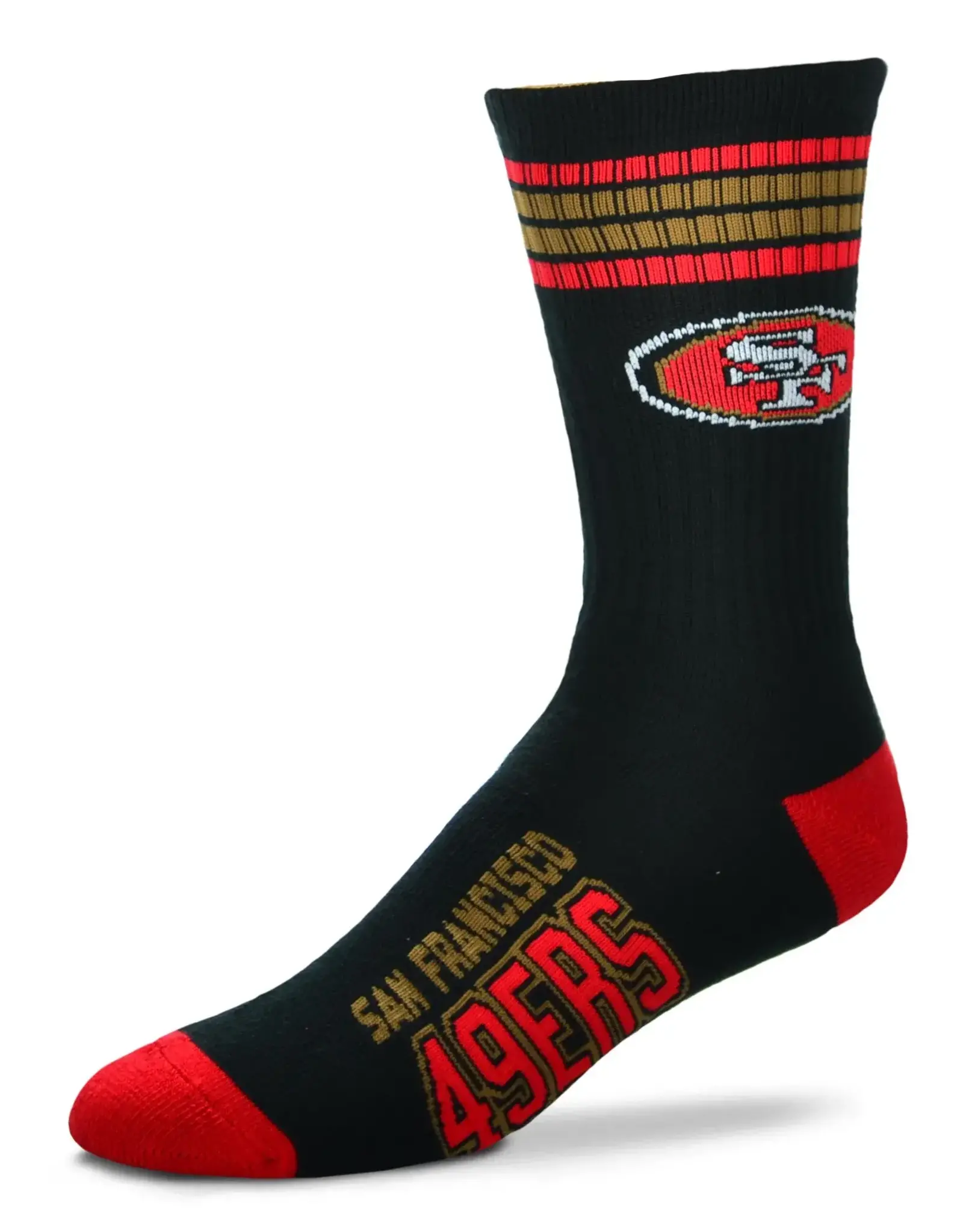For Bare Feet San Francisco 49ers Men's Deuce Crew Socks