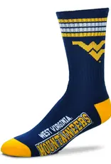 For Bare Feet West Virginia Mountaineers Men's Deuce Crew Socks