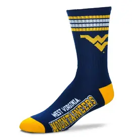 For Bare Feet West Virginia Mountaineers Men's Deuce Crew Socks