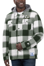 STARTER Green Bay Packers Men's Pickoff Plaid Fleece Hooded Jacket