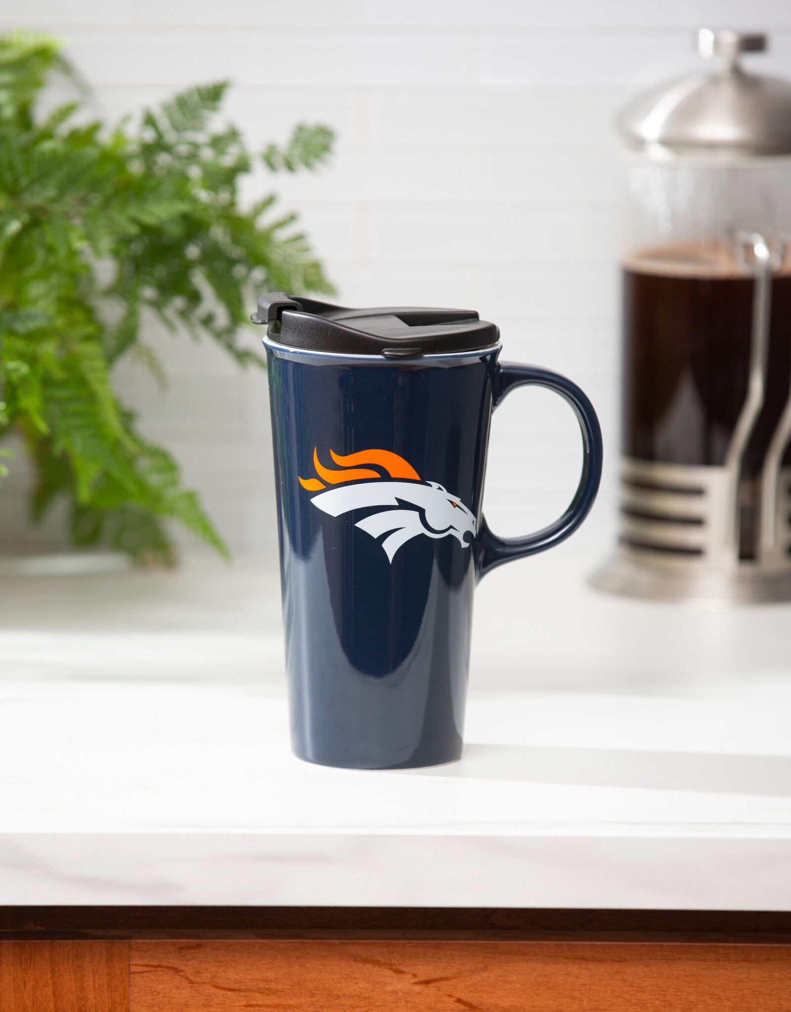 EVERGREEN Denver Broncos 17oz Gift Box Travel Latte Mug