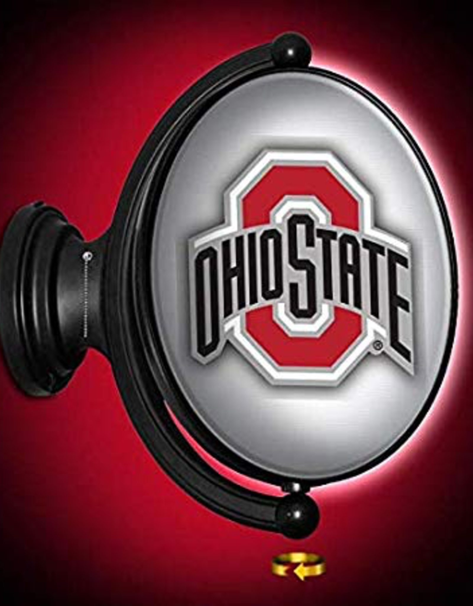GRIMM INDUSTRIES Ohio State Buckeyes Rotating Illuminated OVAL Sign - ATHLETIC O