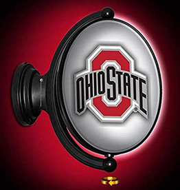 GRIMM INDUSTRIES Ohio State Buckeyes Rotating Illuminated OVAL Sign - ATHLETIC O