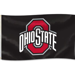 UNIVERSITY BLANKET & FLAG CORP Ohio State Buckeyes 3x5 Black Primary Logo NyloMax House Flag
