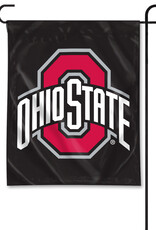 UNIVERSITY BLANKET & FLAG CORP Ohio State Buckeyes 13"x18" Athletic Logo Black Garden Flag