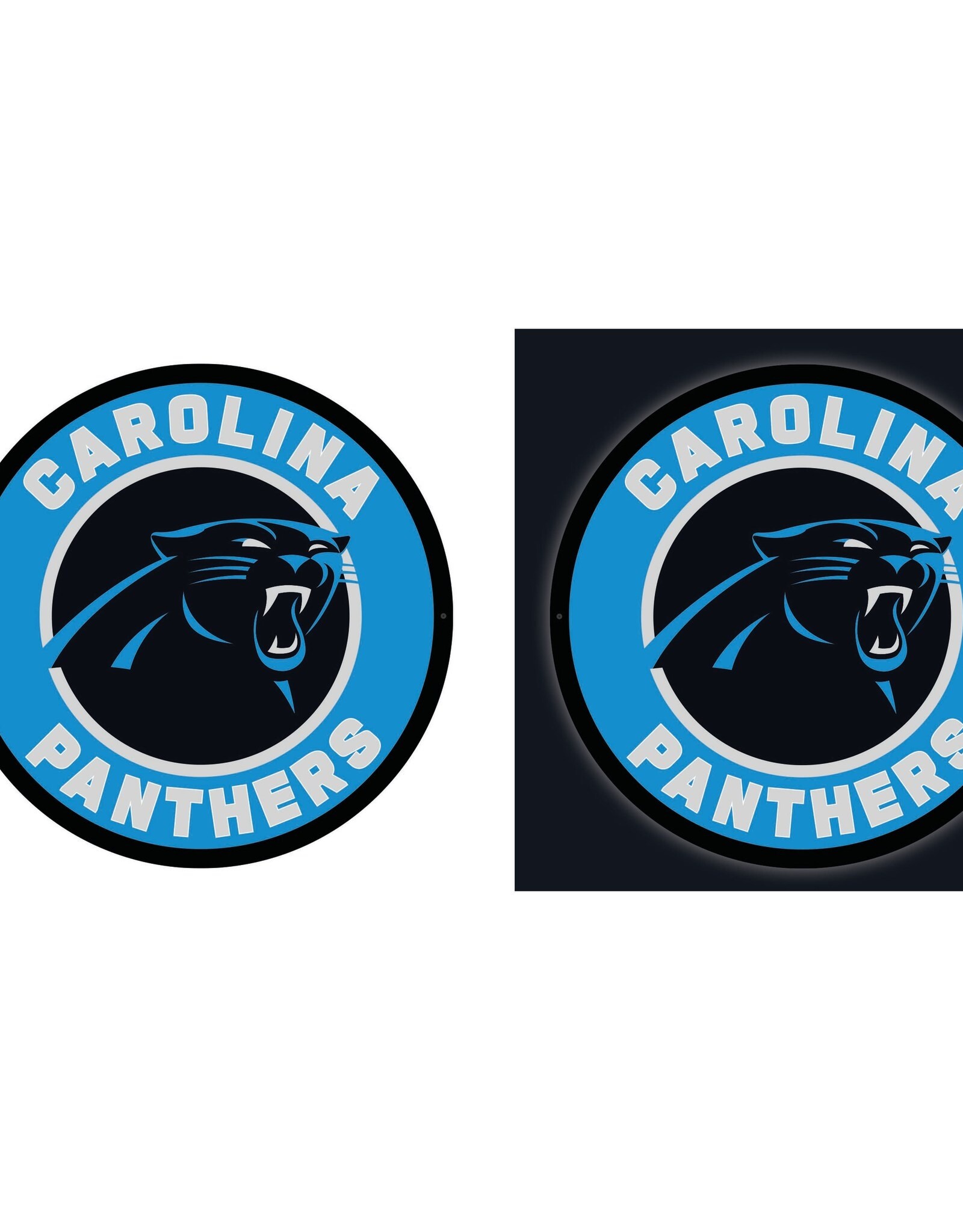 EVERGREEN Carolina Panthers Lighted LED Round Wall Decor