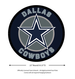 EVERGREEN Dallas Cowboys Lighted LED Round Wall Decor