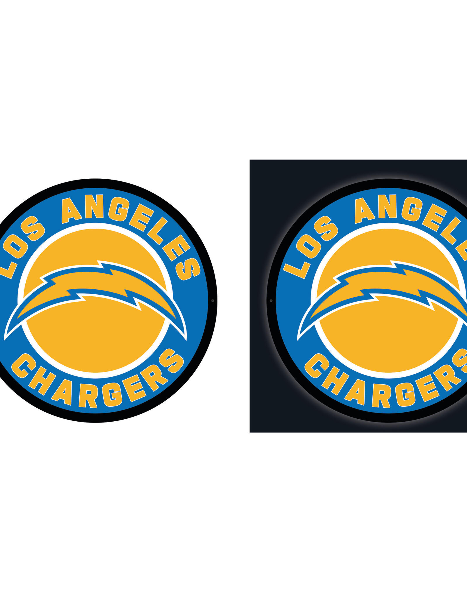 EVERGREEN Los Angeles Chargers Lighted LED Round Wall Decor