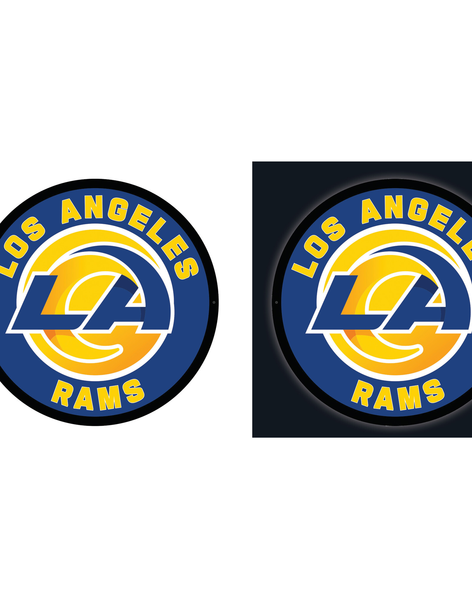 EVERGREEN Los Angeles Rams Lighted LED Round Wall Decor