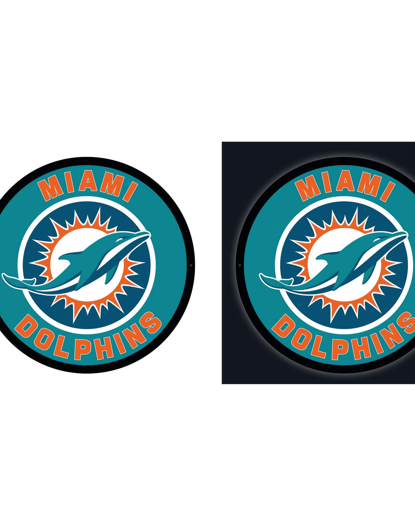 EVERGREEN Miami Dolphins Lighted LED Round Wall Decor