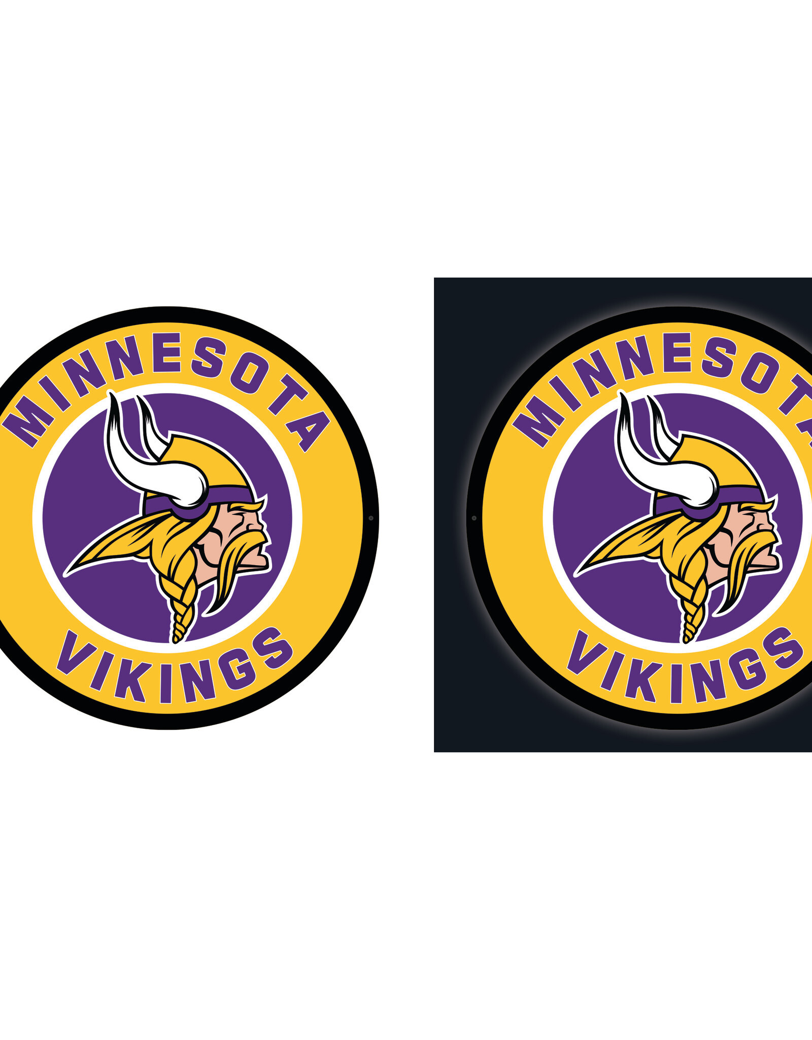 EVERGREEN Minnesota Vikings Lighted LED Round Wall Decor
