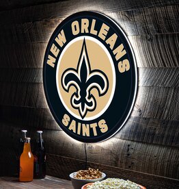 EVERGREEN New Orleans Saints Lighted LED Round Wall Decor