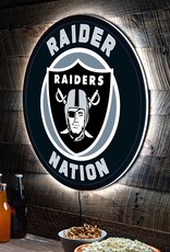 EVERGREEN Las Vegas Raiders Lighted LED Round Wall Decor