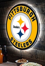 EVERGREEN Pittsburgh Steelers Lighted LED Round Wall Decor