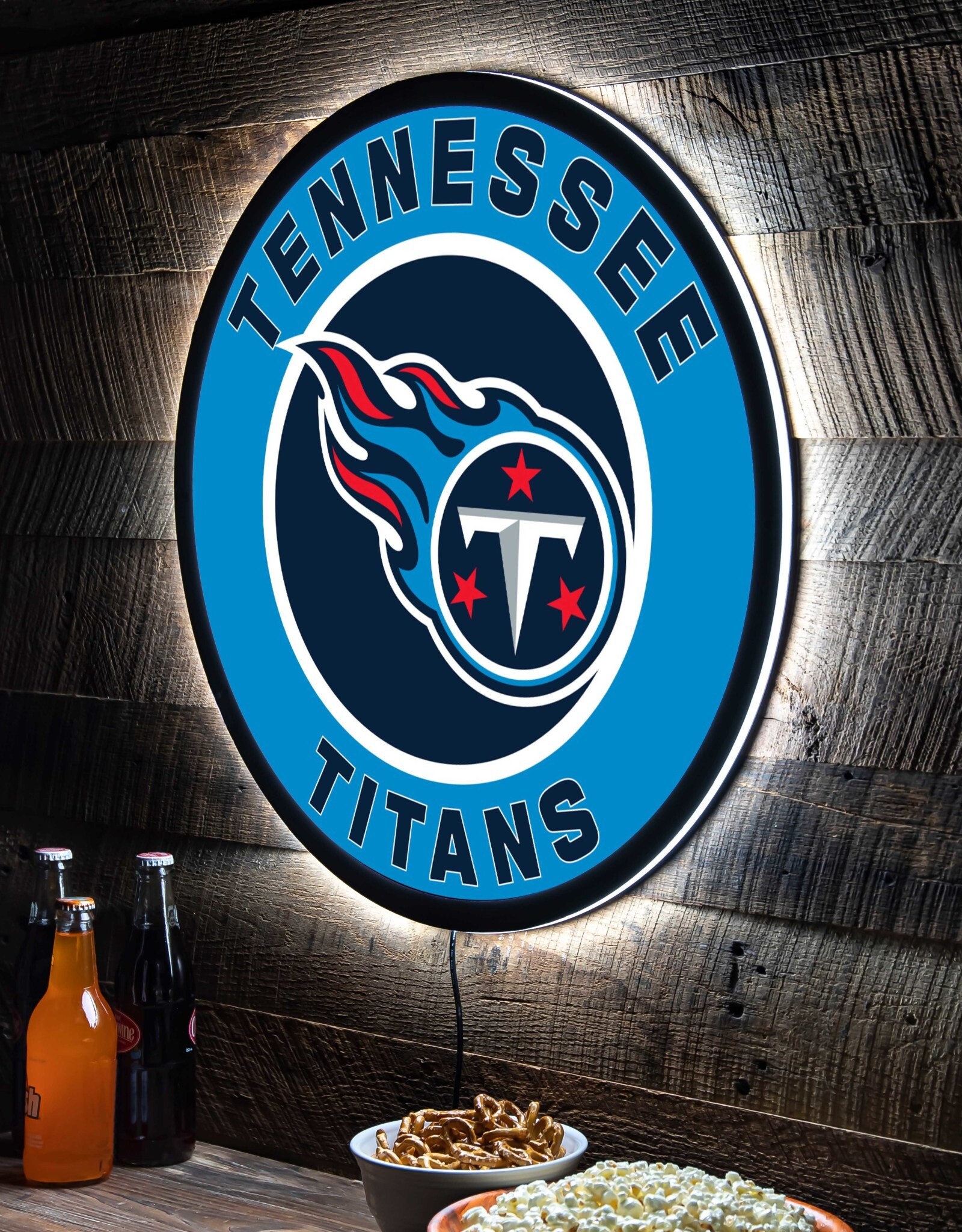 EVERGREEN Tennessee Titans Lighted LED Round Wall Decor