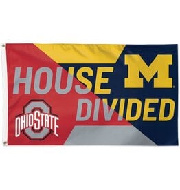 WINCRAFT Ohio State Buckeyes / Michigan Wolverines Deluxe 3'x5' House Divided Flag