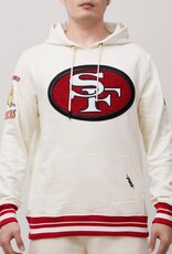 Pro Standard San Francisco 49ers Men's Retro Classic Fleece Pullover Hoodie - Eggshell