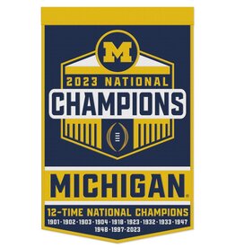 WINCRAFT Michigan Wolverines National Champions 24x38 Wool Banner