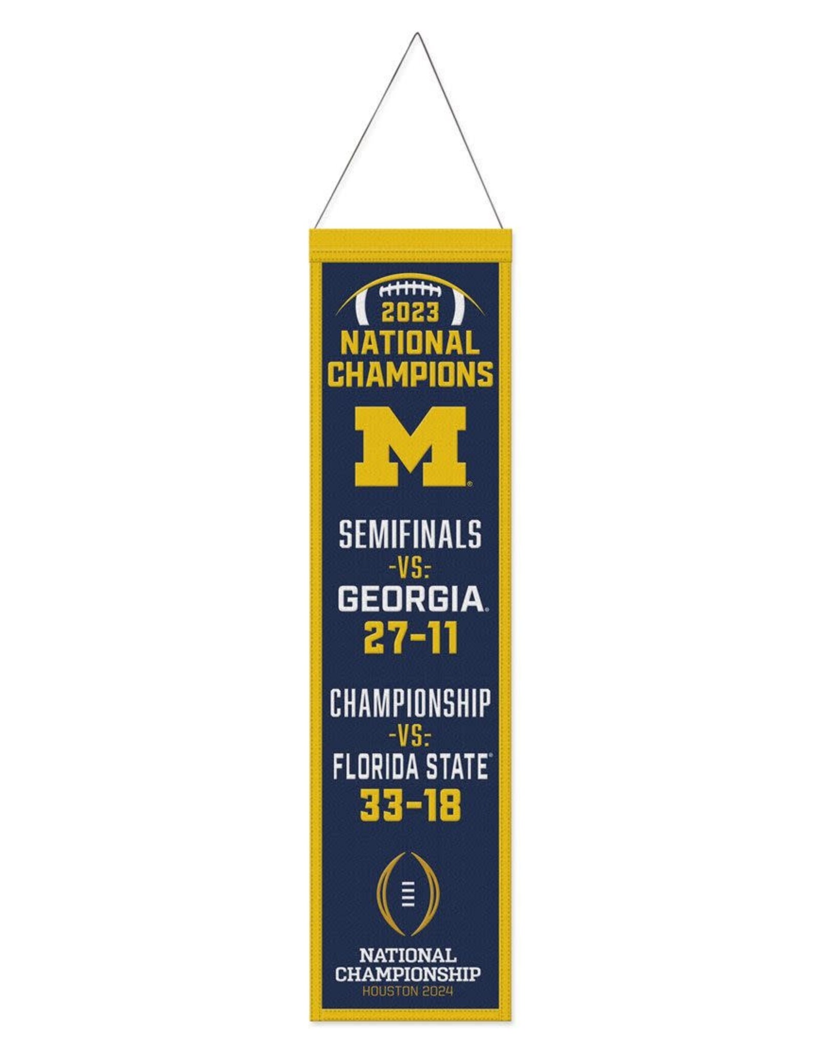 WINCRAFT Michigan Wolverines National Champions 8x32 Wool Heritage Banner