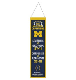 WINCRAFT Michigan Wolverines National Champions 8x32 Wool Heritage Banner