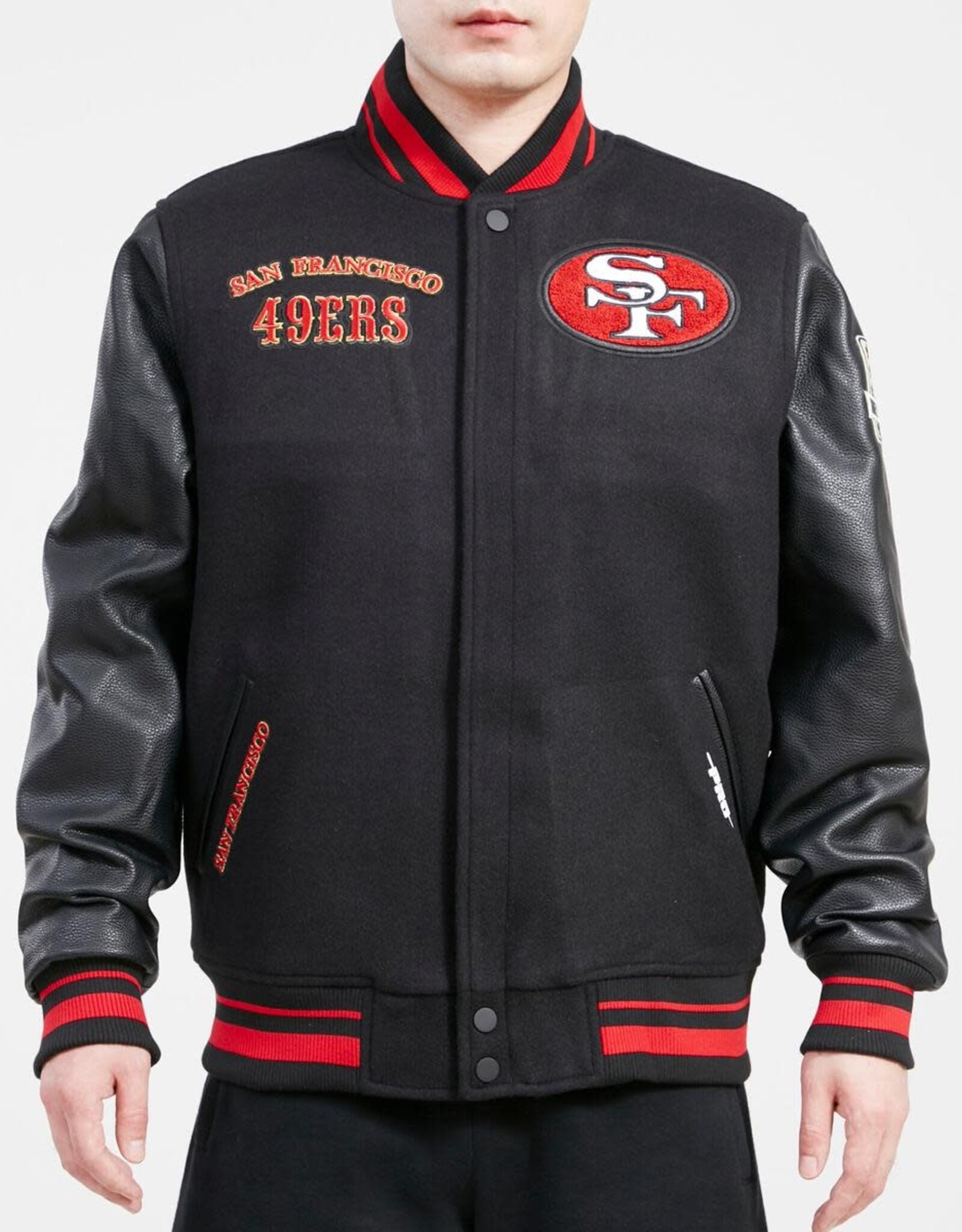 Pro Standard San Francisco 49ers Men's Classic Retro Wool Varsity Jacket - Black