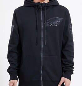 Pro Standard Philadelphia Eagles Men's Triple Black Front Zip Hoodie