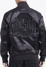 Pro Standard Ohio State Buckeyes Men's Triple Black Satin Jacket
