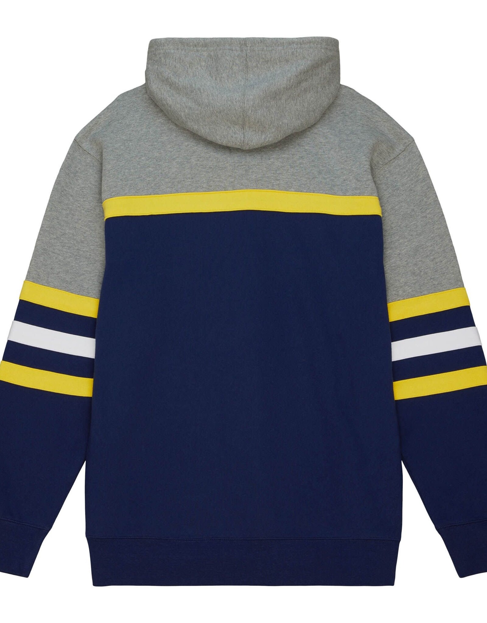 Mitchell & Ness Michigan Wolverines Men's Head Coach Pullover Hoodie - Navy/Grey