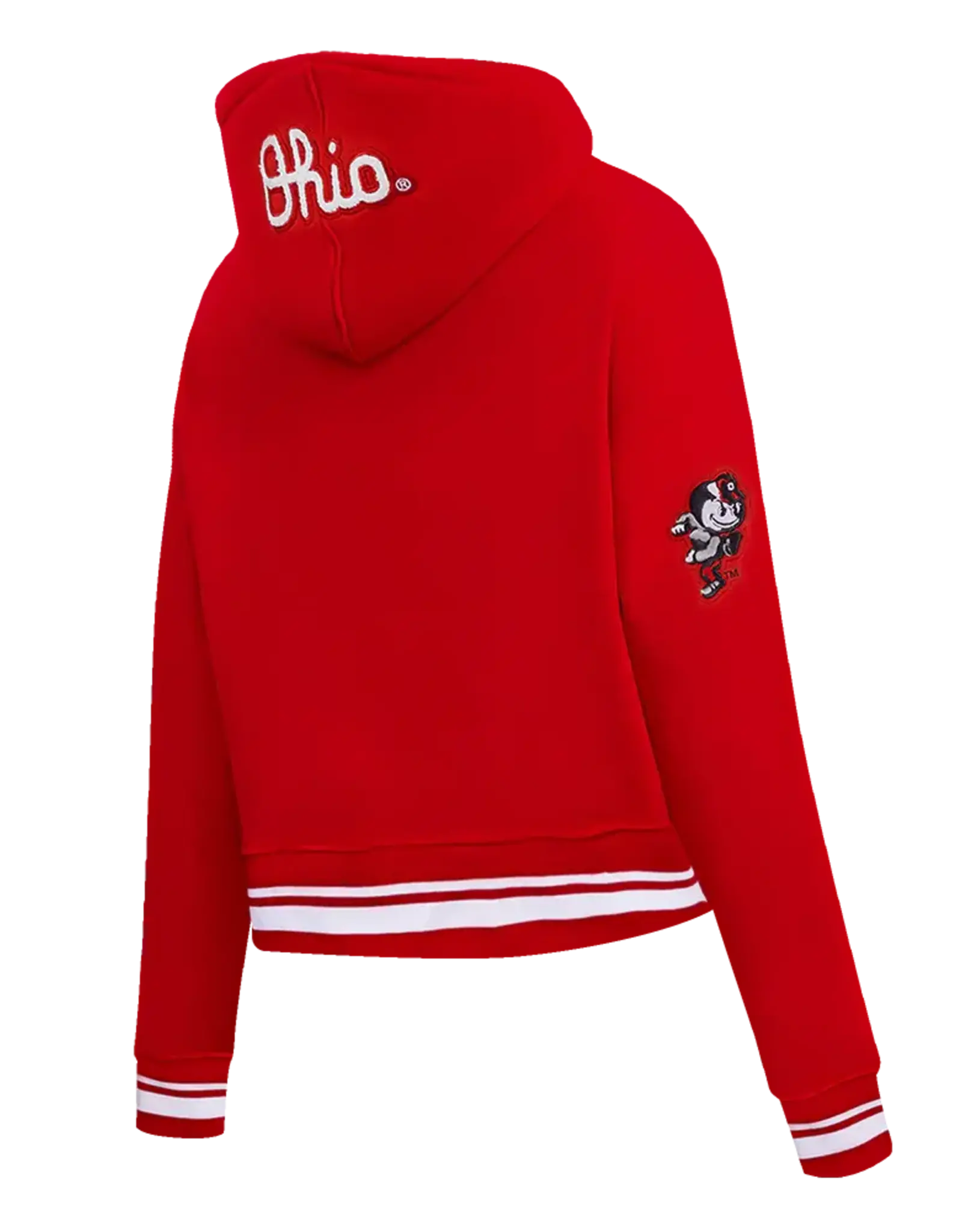 Pro Standard Ohio State Buckeyes Women's Classic Rib Cropped Pullover Hoodie