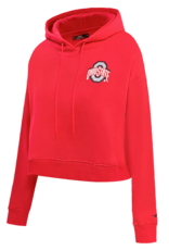 Pro Standard Ohio State Buckeyes Women's Classic Cropped Pullover Hoodie