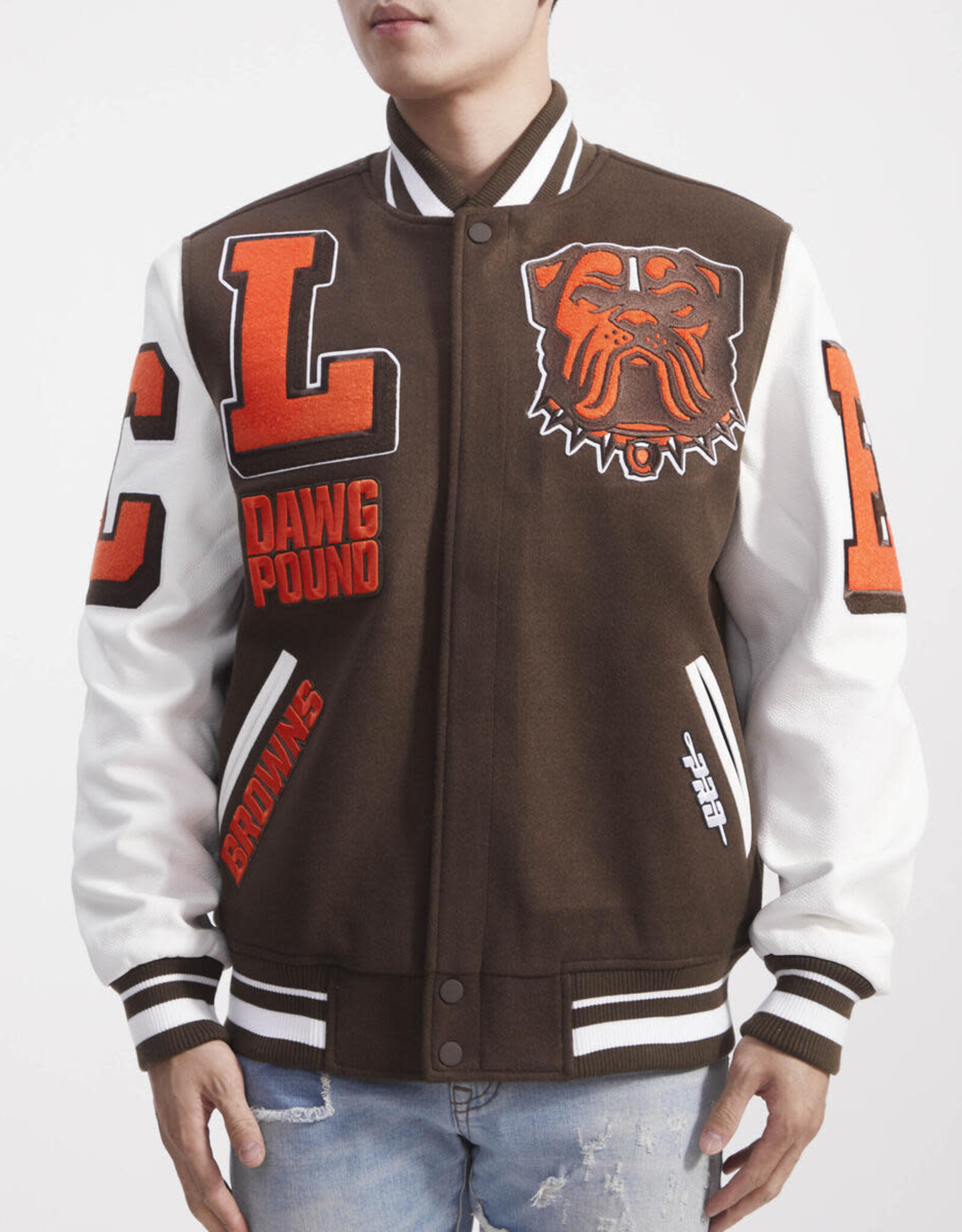 Pro Standard Cleveland Browns Men's Mash Up Varsity Jacket