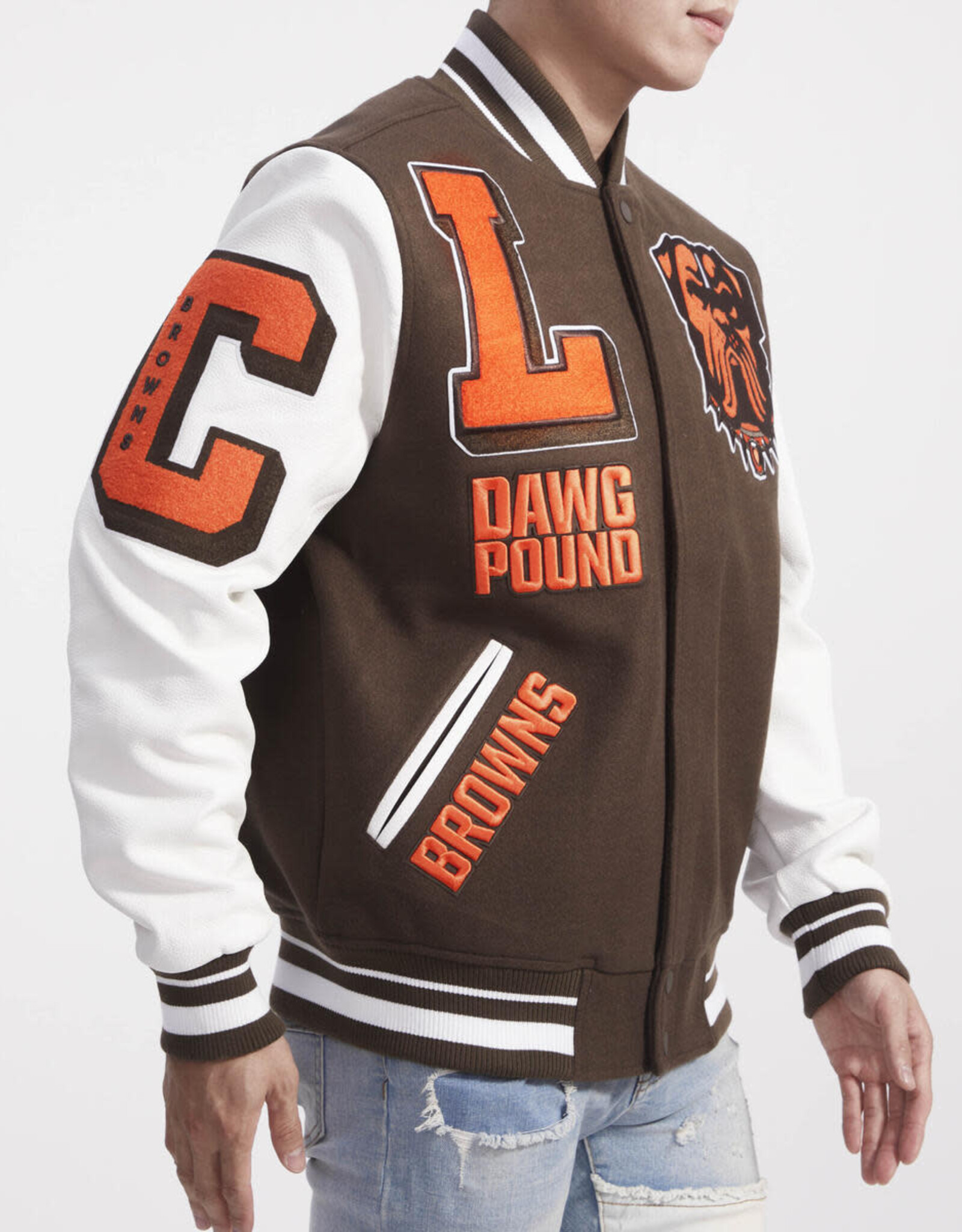 Pro Standard Cleveland Browns Men's Mash Up Varsity Jacket
