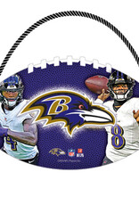 Open Road Brands Baltimore Ravens Football Hanging Wood Sign