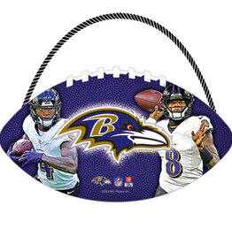 Open Road Brands Baltimore Ravens Football Hanging Wood Sign
