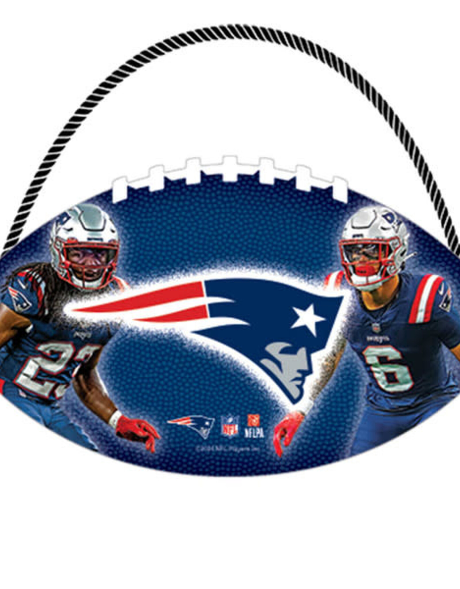 Open Road Brands New England Patriots Football Hanging Wood Sign