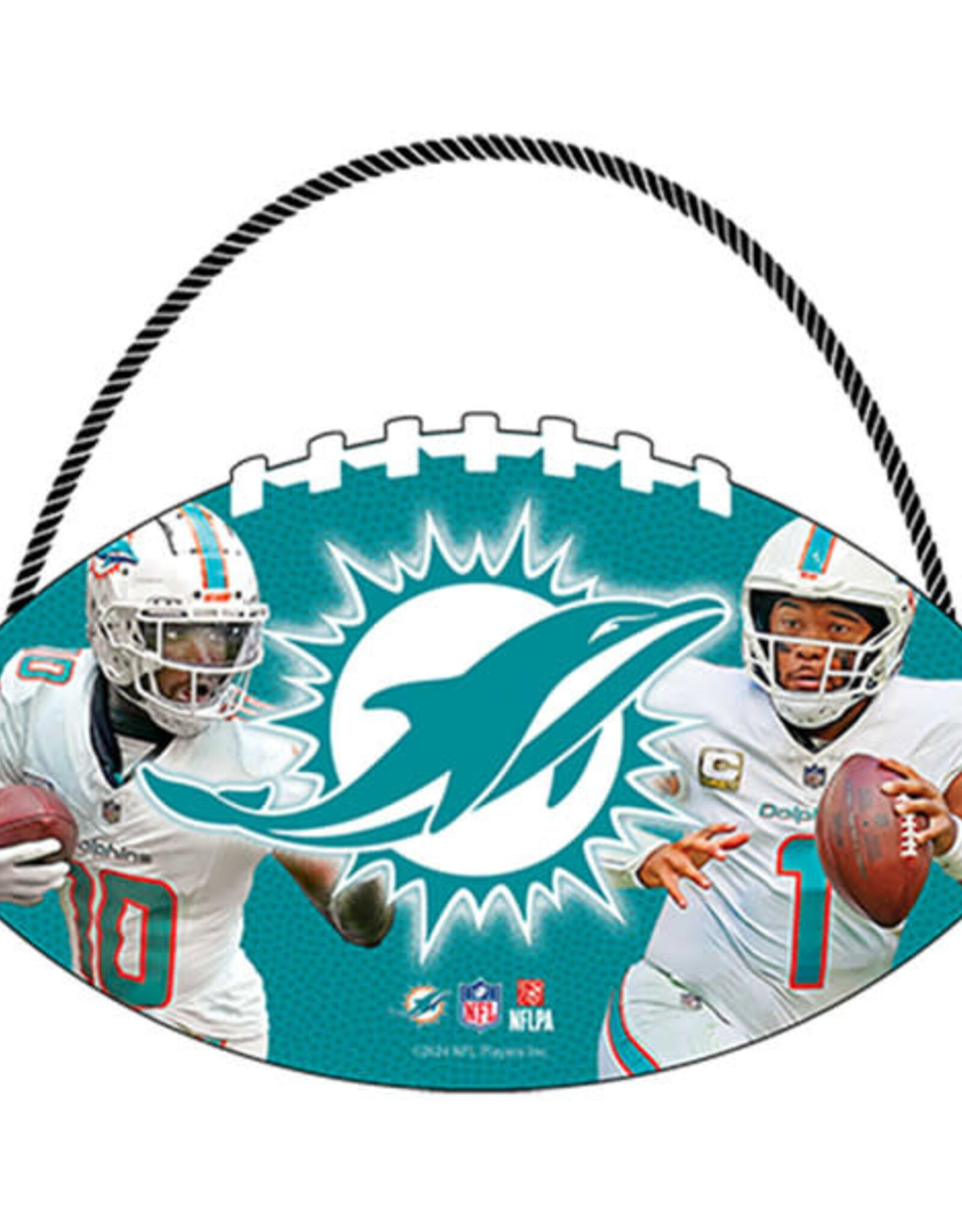Open Road Brands Miami Dolphins Football Hanging Wood Sign