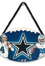 Open Road Brands Dallas Cowboys Football Hanging Wood Sign