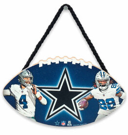 Open Road Brands Dallas Cowboys Football Hanging Wood Sign