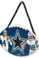 Open Road Brands Dallas Cowboys Football Hanging Wood Sign
