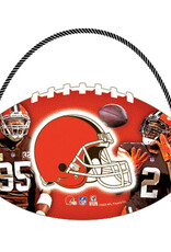 Open Road Brands Cleveland Browns Football Hanging Wood Sign