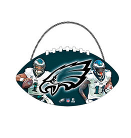 Open Road Brands Philadelphia Eagles Football Hanging Wood Sign