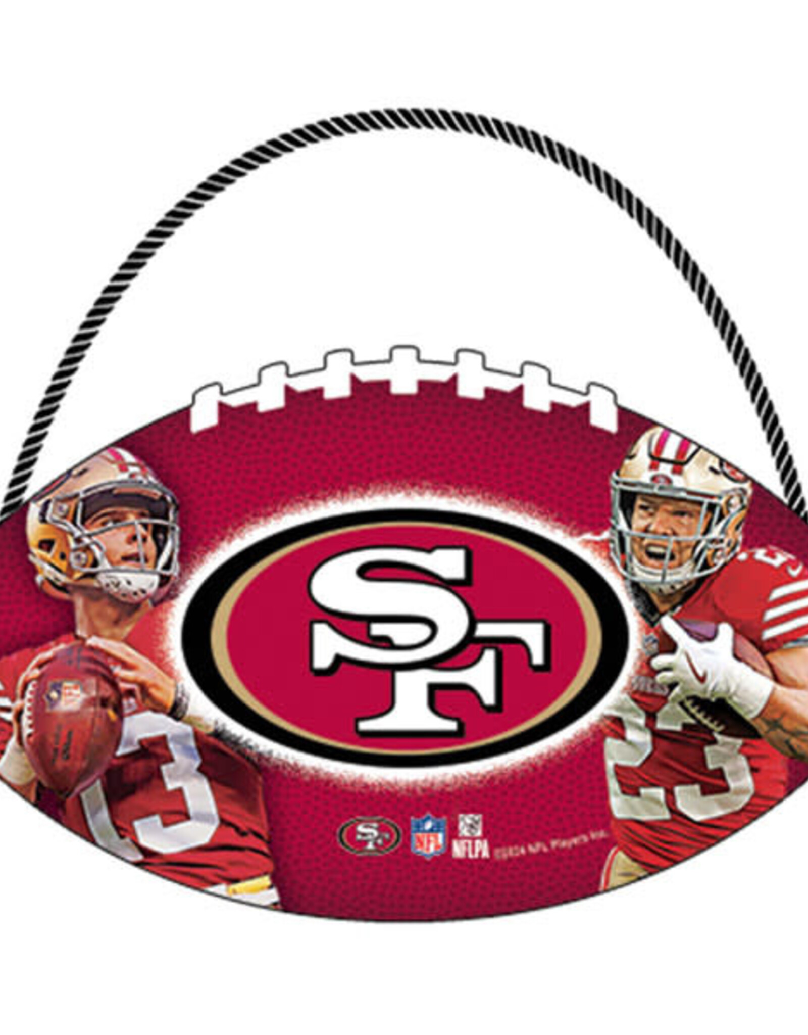 Open Road Brands San Francisco 49ers Football Hanging Wood Sign