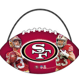 Open Road Brands San Francisco 49ers Football Hanging Wood Sign