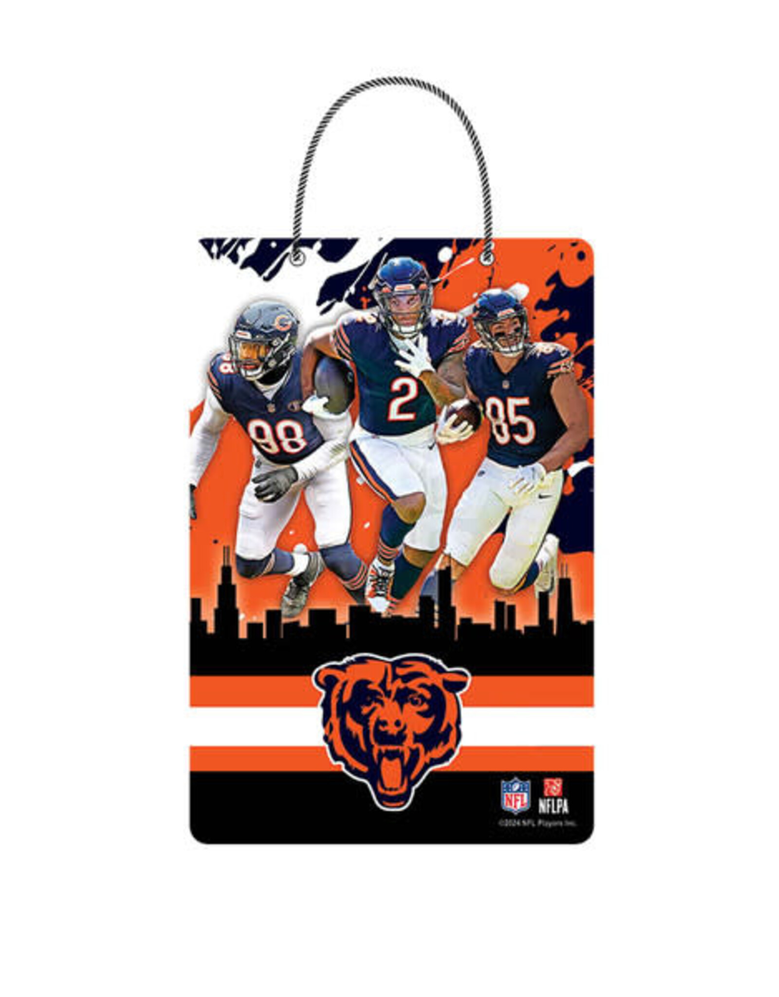 Open Road Brands Chicago Bears Skyline Hanging X-Metal Sign