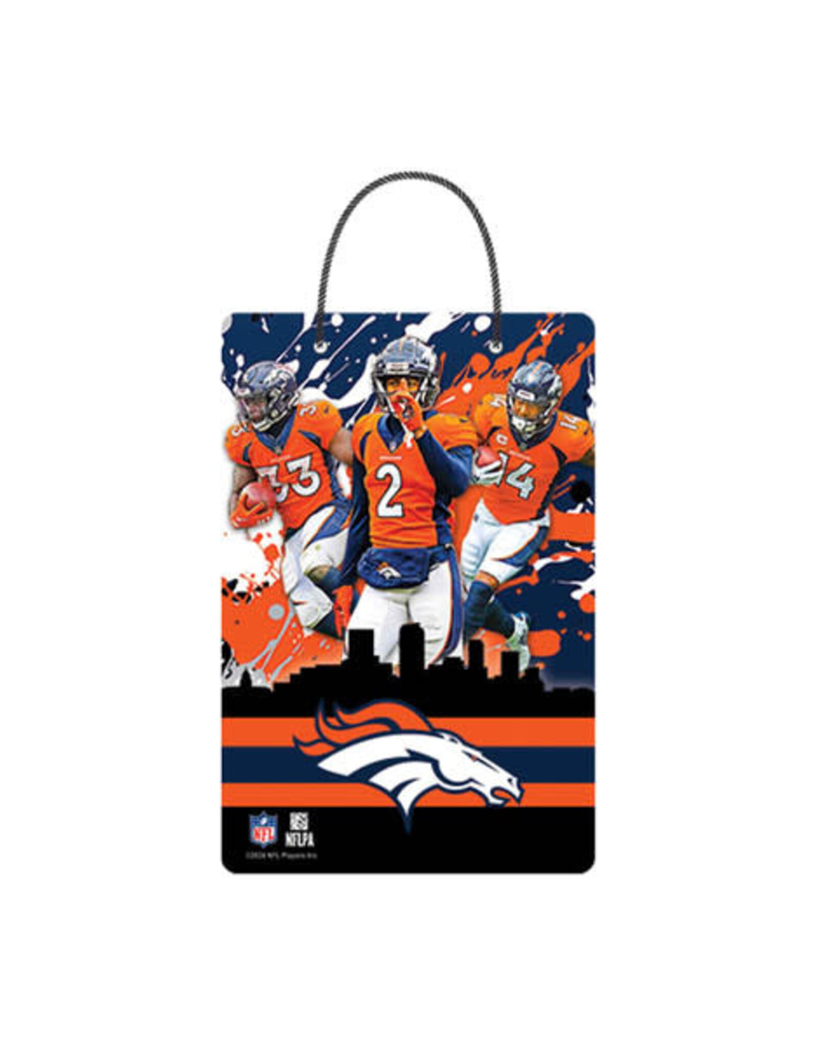Open Road Brands Denver Broncos Skyline Hanging X-Metal Sign