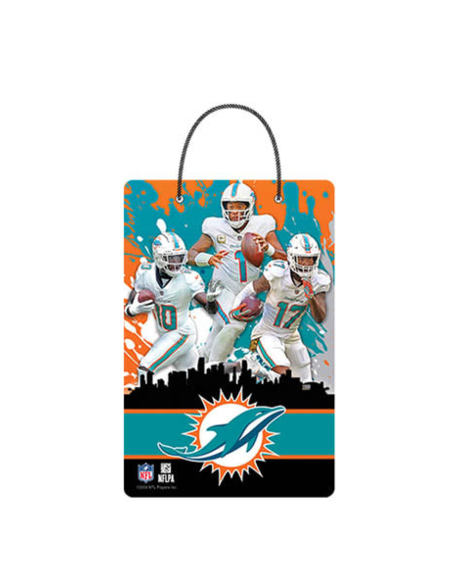 Open Road Brands Miami Dolphins Skyline Hanging X-Metal Sign