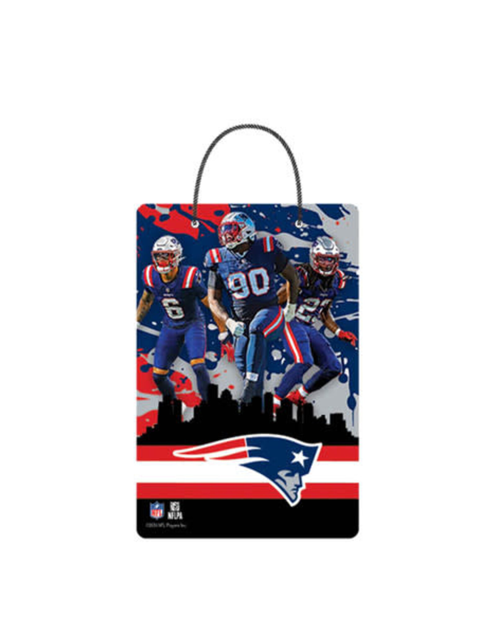 Open Road Brands New England Patriots Skyline Hanging X-Metal Sign