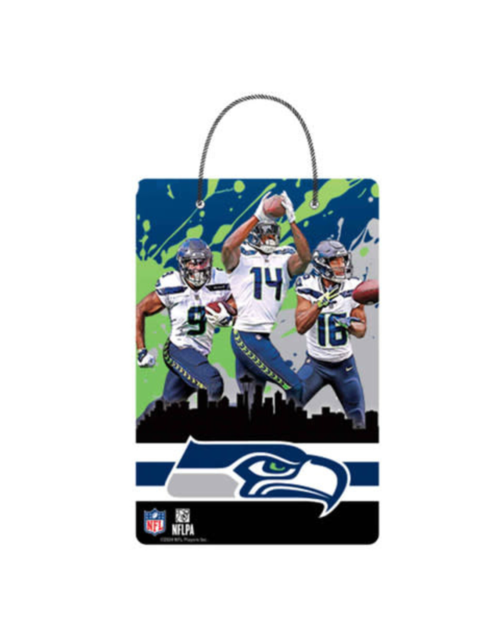 Open Road Brands Seattle Seahawks Skyline Hanging X-Metal Sign
