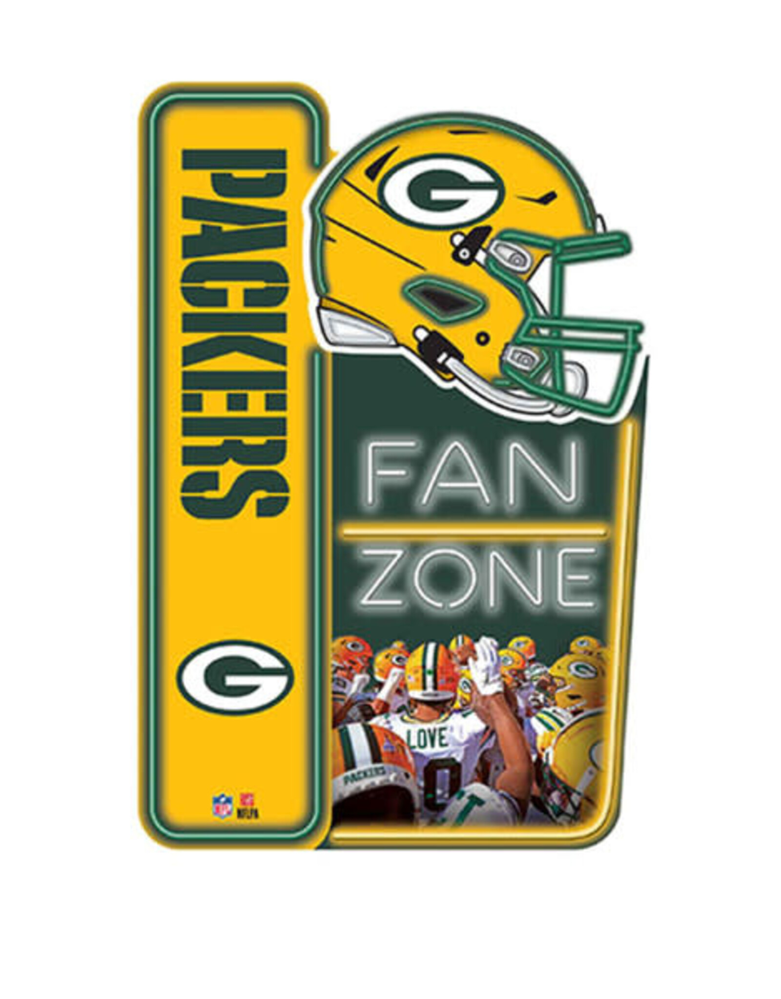 Open Road Brands Green Bay Packers Fan Zone Hanging X-Metal Sign