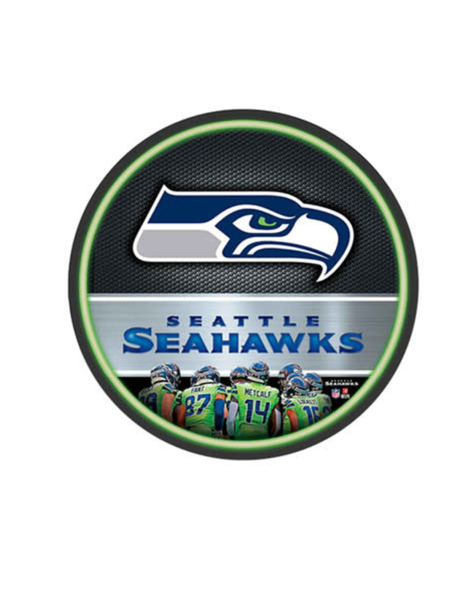 Open Road Brands Seattle Seahawks 16" Round LED Wall Art